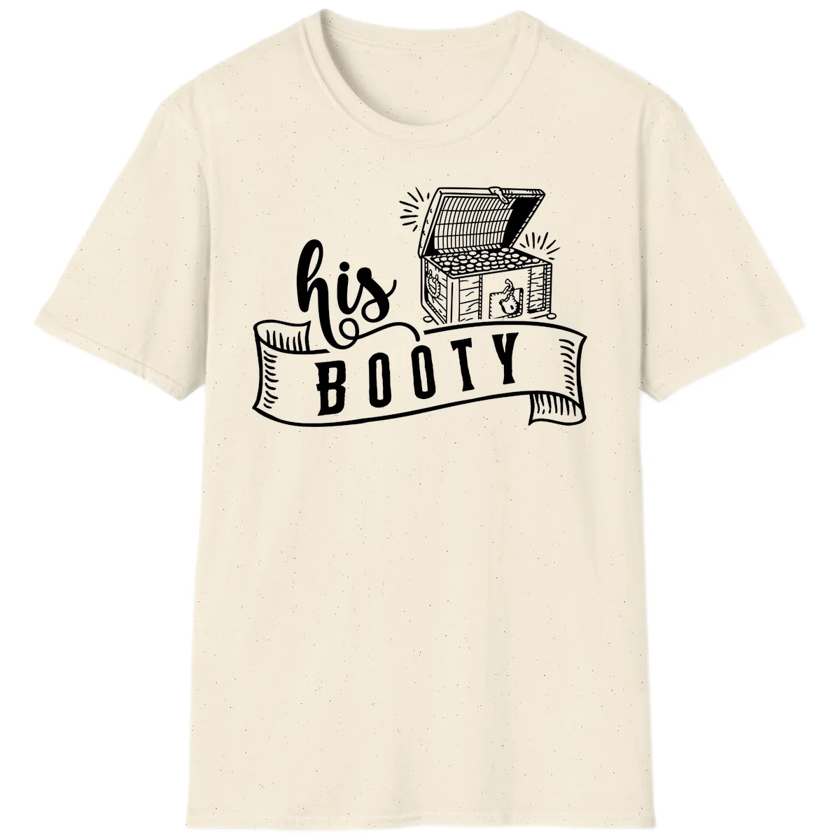His Booty Treasure Chest Cruise T-Shirt in Natural