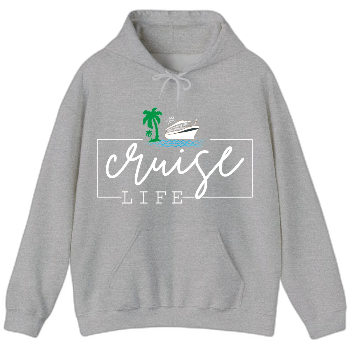 Cruising Life Tropical Getaway Hoodie in Sport Grey