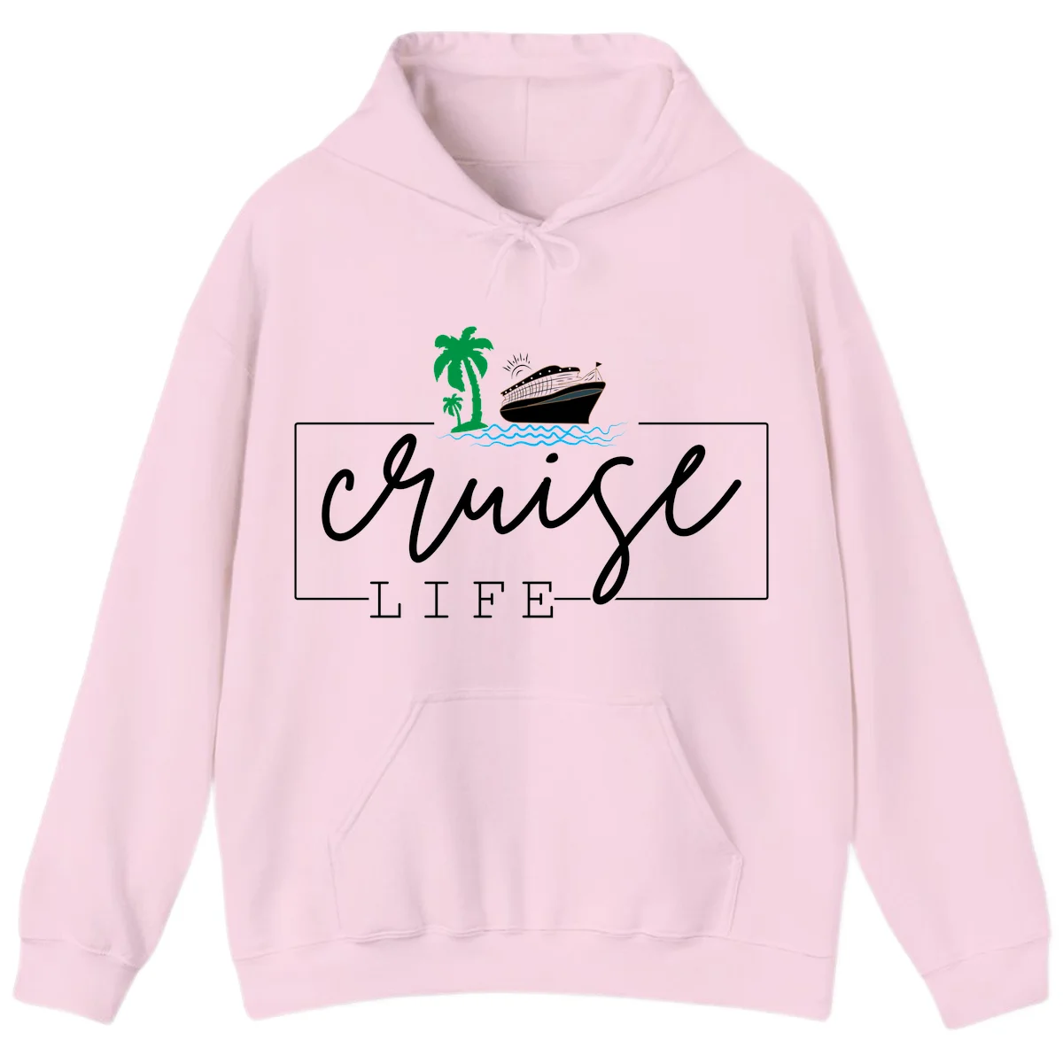 Cruising Life Tropical Getaway Hoodie in Light Pink
