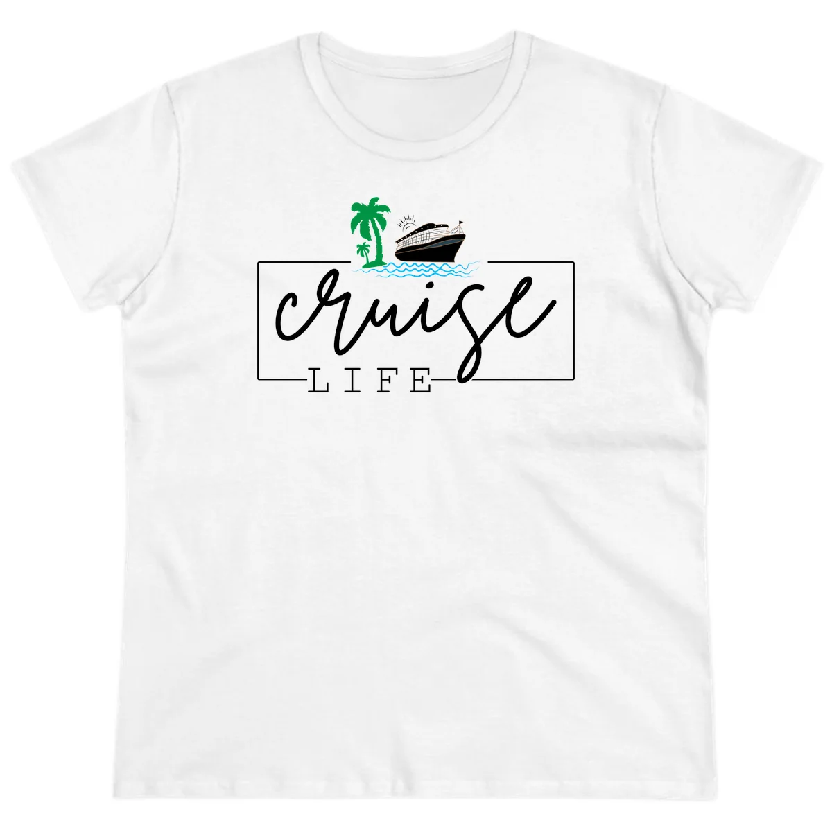Cruising Life Tropical Getaway Ladies Tee in White