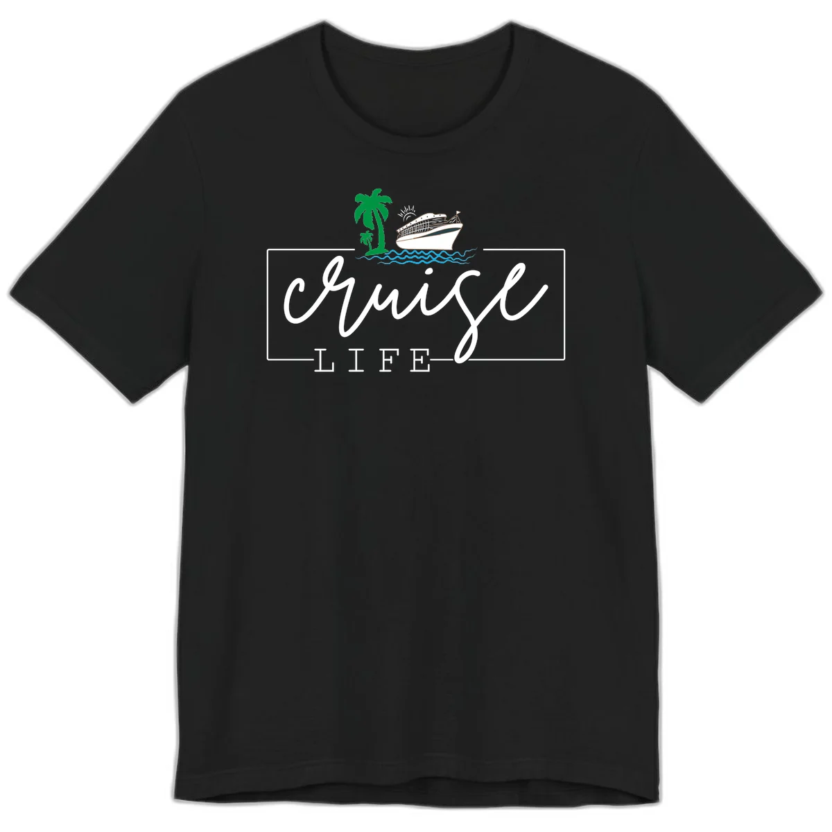 Cruising Life Tropical Getaway Premium T-Shirt in Black