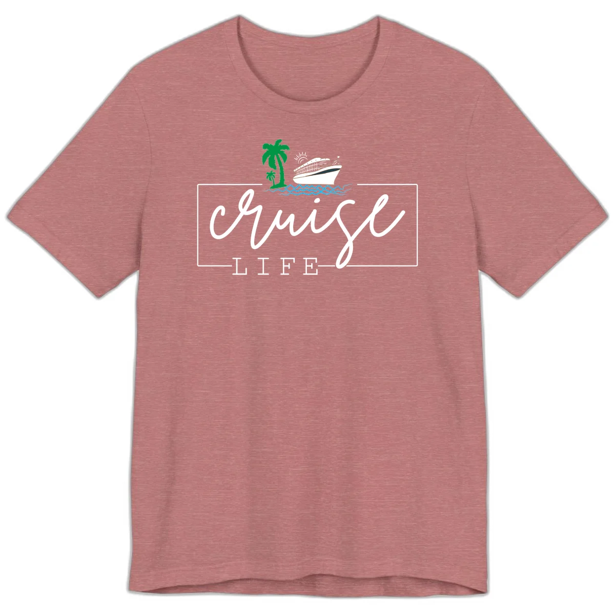 Cruising Life Tropical Getaway Premium T-Shirt in Heather Mauve