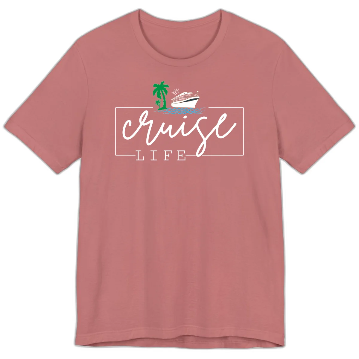 Cruising Life Tropical Getaway Premium T-Shirt in Mauve