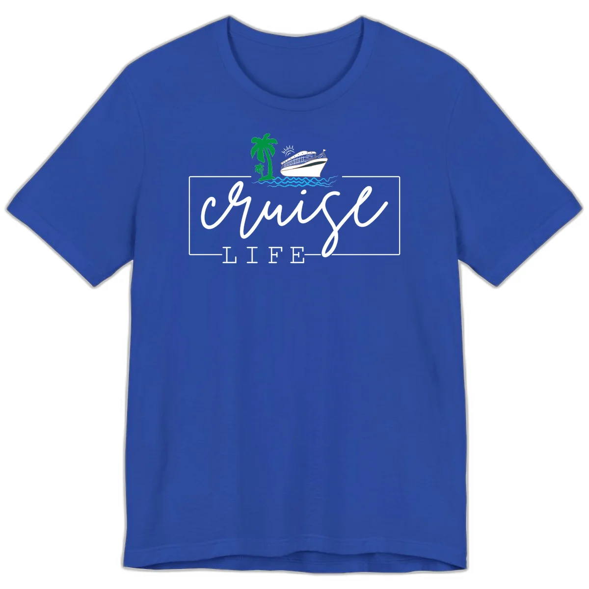 Cruising Life Tropical Getaway Premium T-Shirt in True Royal
