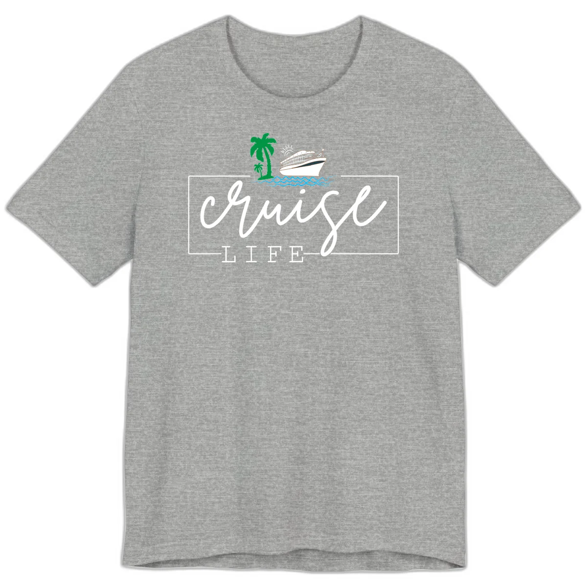 Cruising Life Tropical Getaway Premium T-Shirt in Athletic Heather