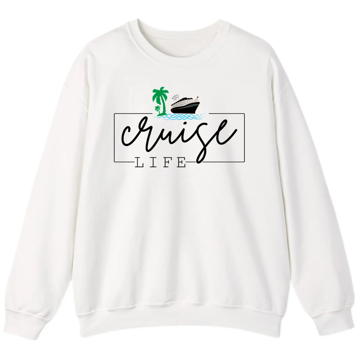 Cruising Life Tropical Getaway Sweatshirt in White