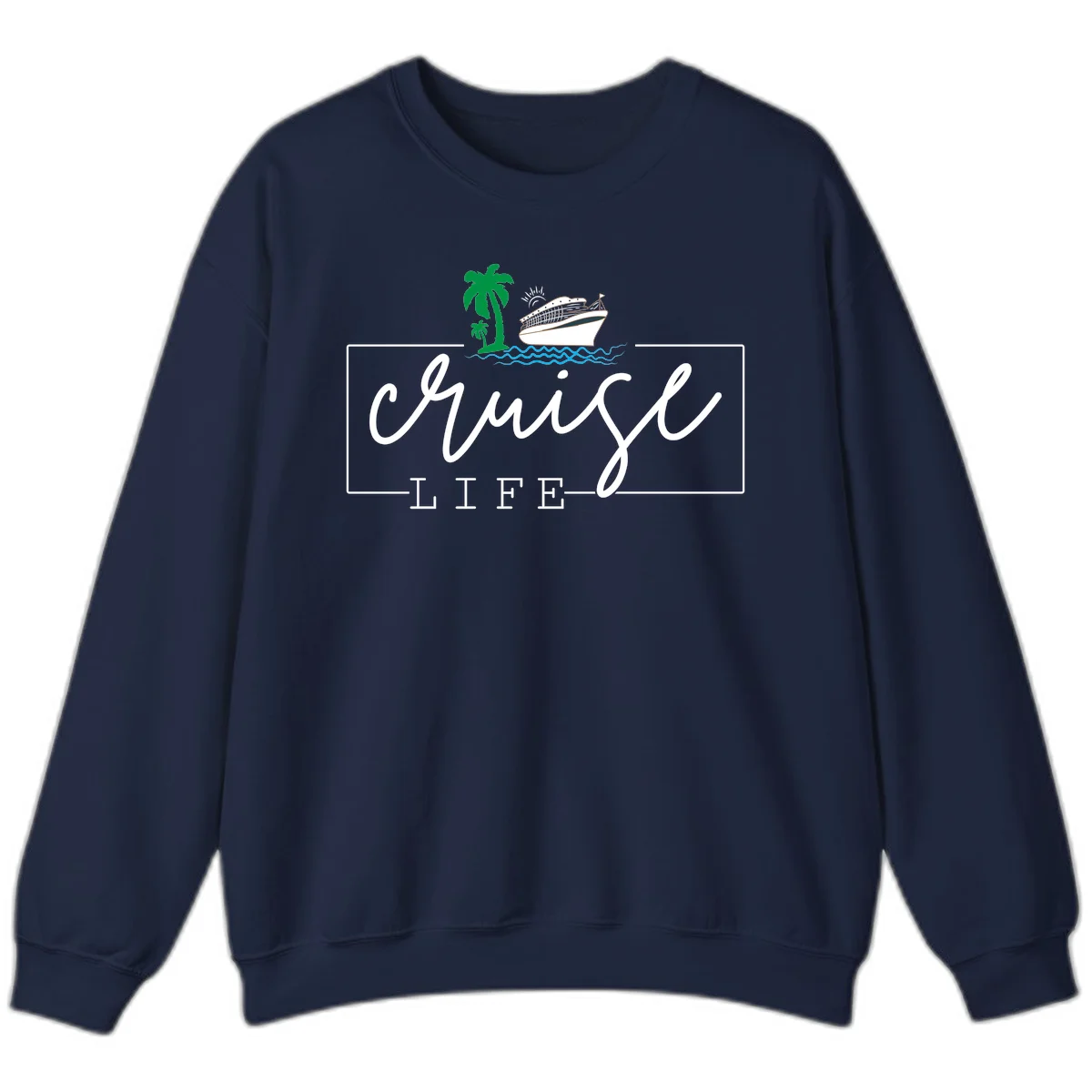 Cruising Life Tropical Getaway Sweatshirt in Navy