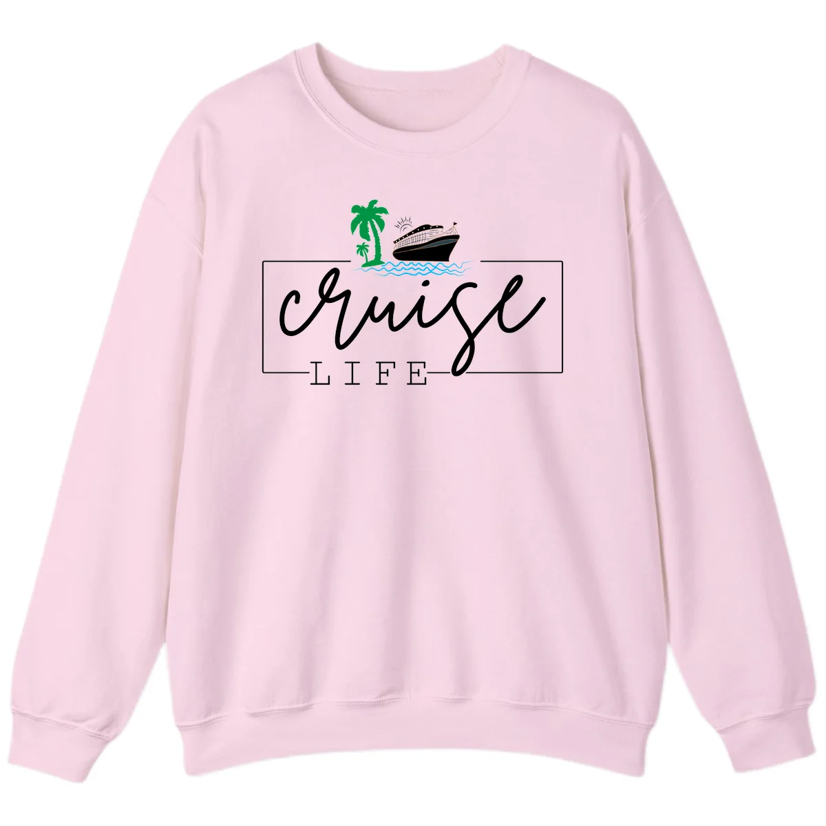 Cruising Life Tropical Getaway Sweatshirt in Light Pink