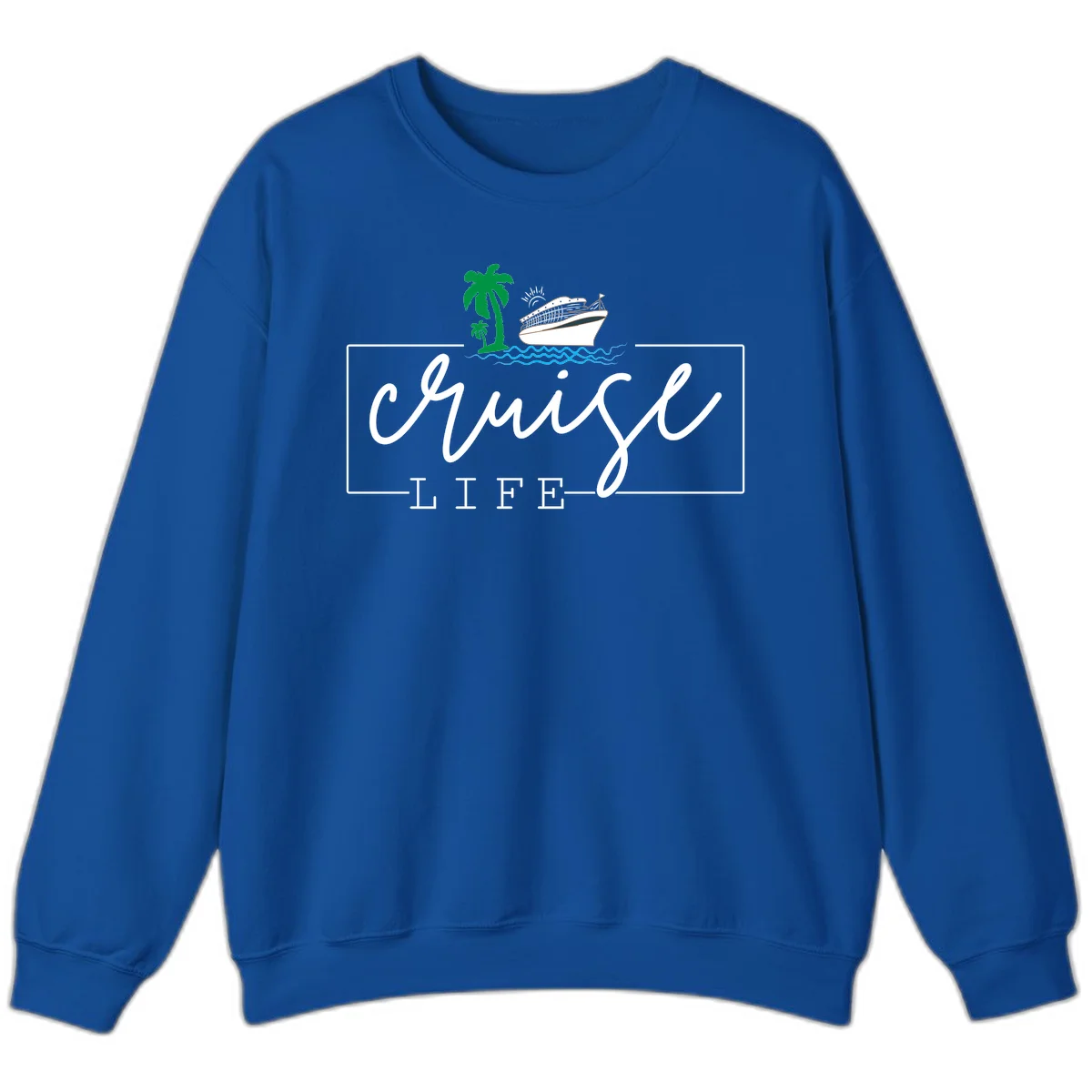 Cruising Life Tropical Getaway Sweatshirt in Royal