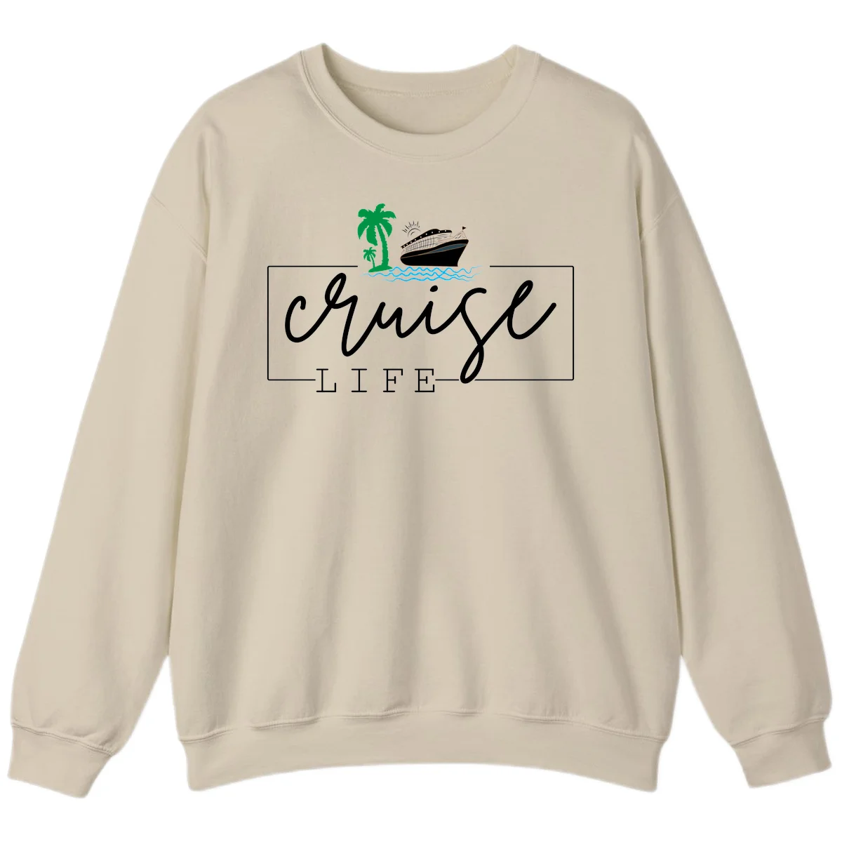 Cruising Life Tropical Getaway Sweatshirt in Sand