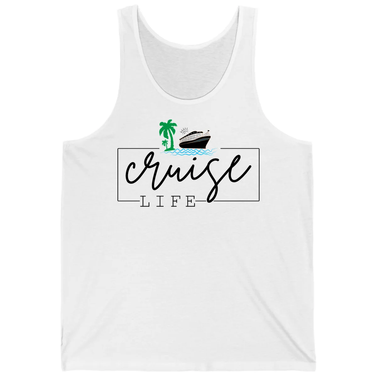 Cruising Life Tropical Getaway Tank Top in White