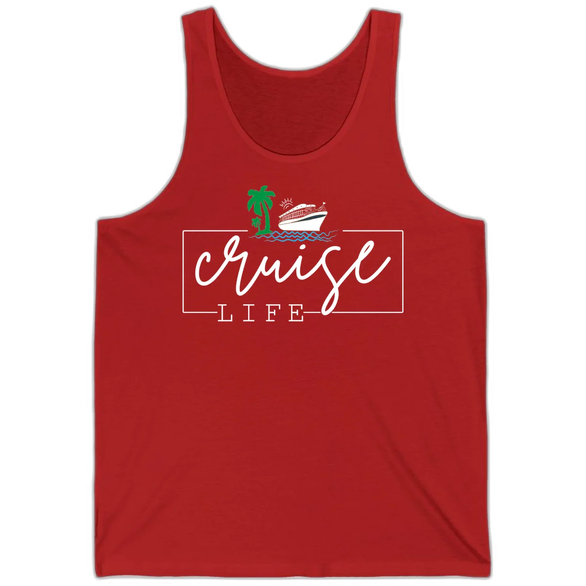 Cruising Life Tropical Getaway Tank Top in Red