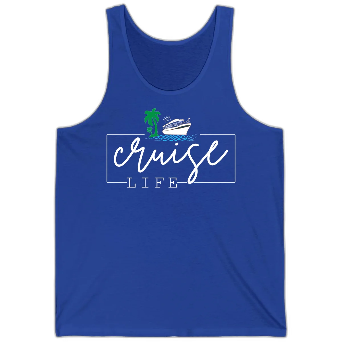 Cruising Life Tropical Getaway Tank Top in True Royal