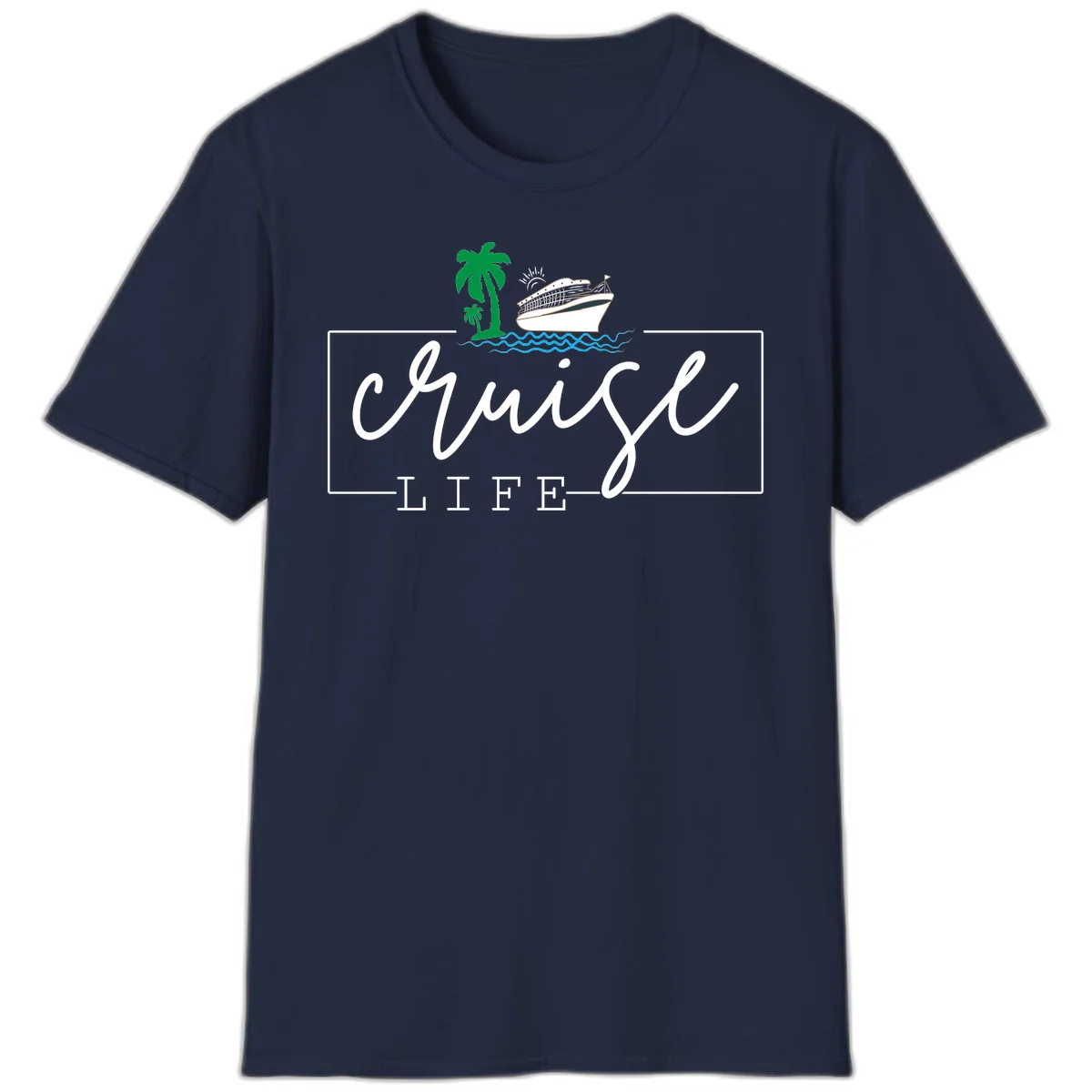 Cruising Life Tropical Getaway T-Shirt in Navy