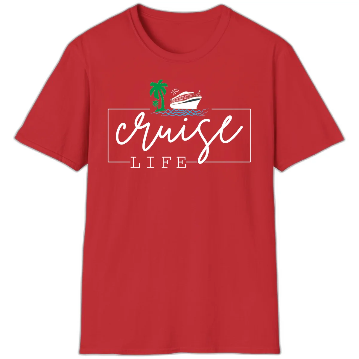 Cruising Life Tropical Getaway T-Shirt in Red