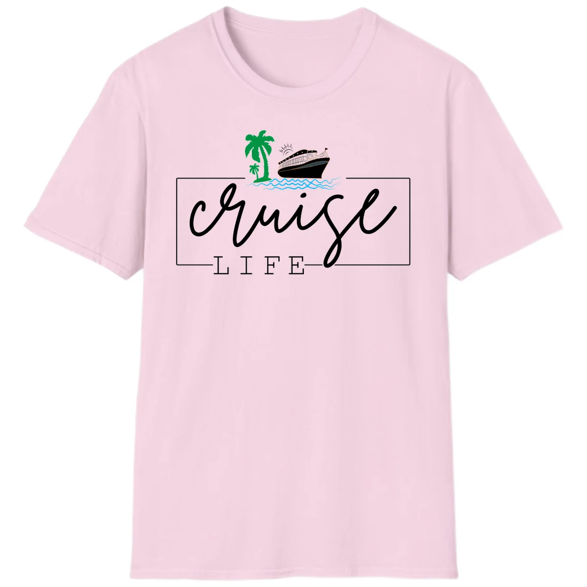 Cruising Life Tropical Getaway T-Shirt in Light Pink