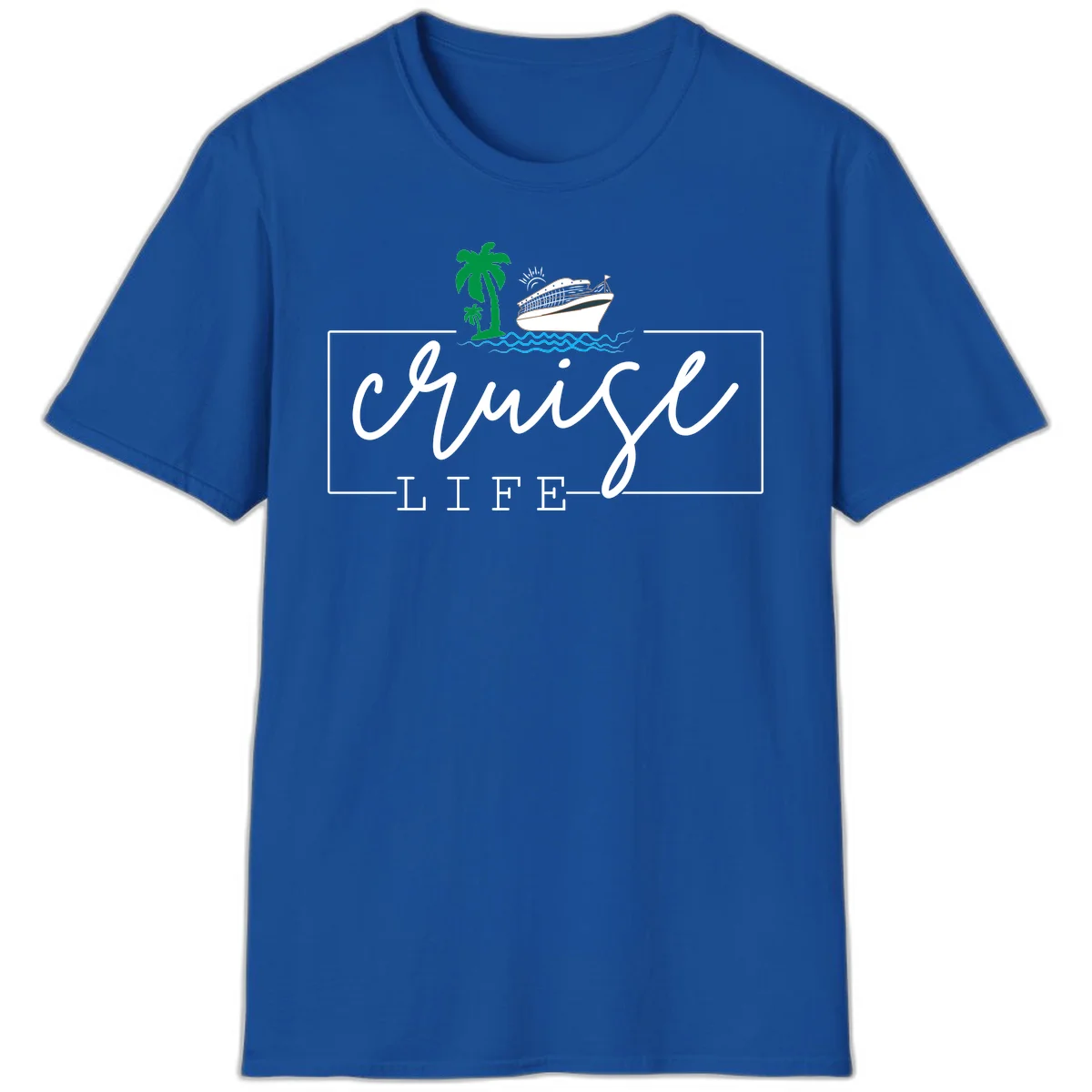 Cruising Life Tropical Getaway T-Shirt in Royal