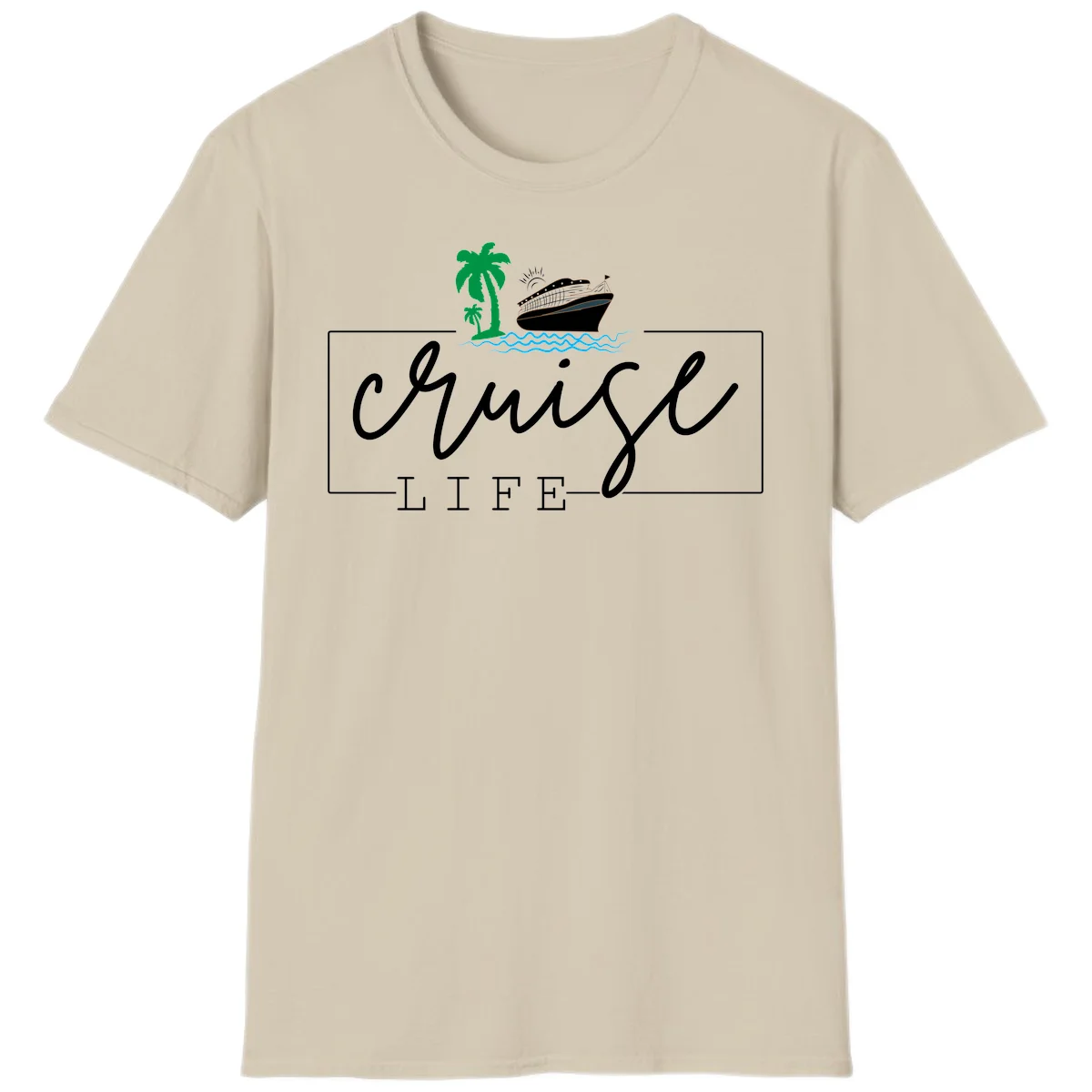 Cruising Life Tropical Getaway T-Shirt in Sand