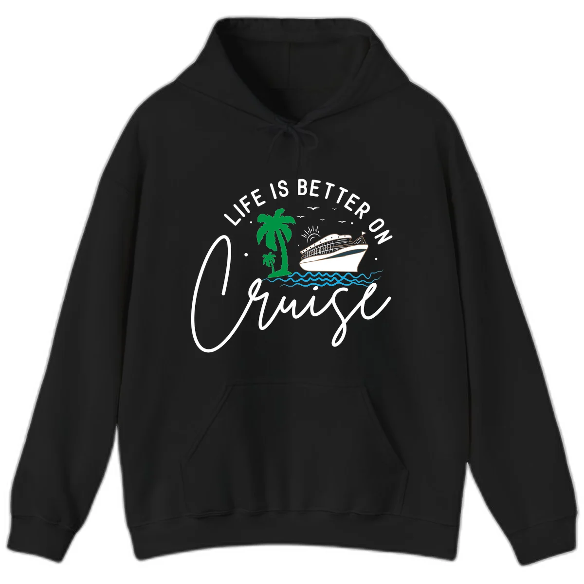 Life Is Better On Chill Hoodie in Black