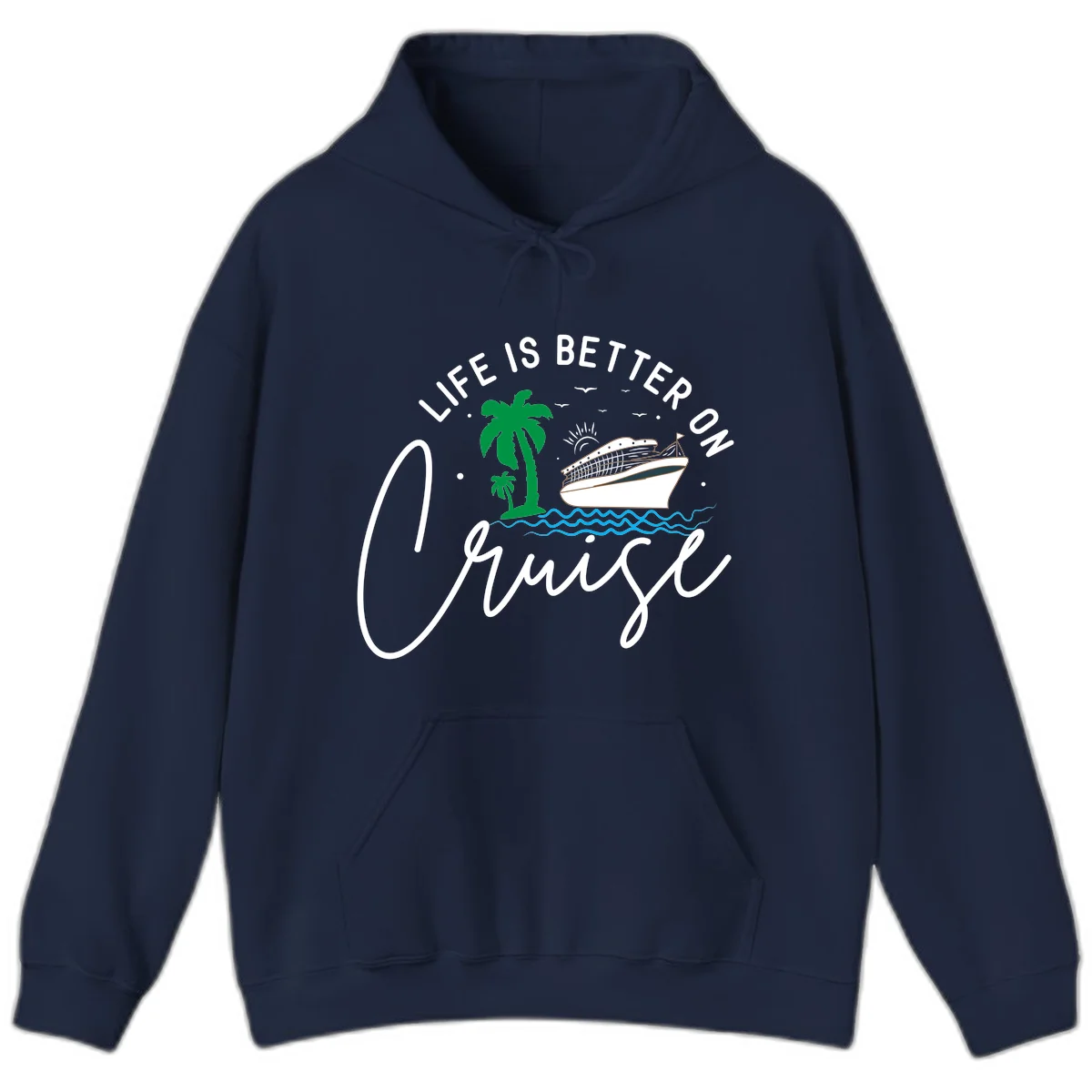 Life Is Better On Chill Hoodie in Navy