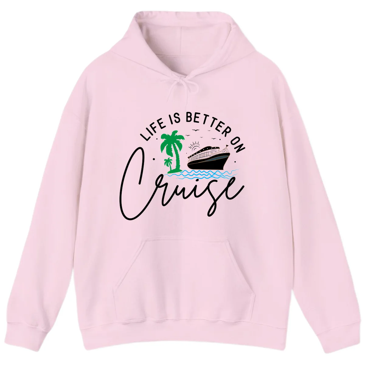 Life Is Better On Chill Hoodie in Light Pink