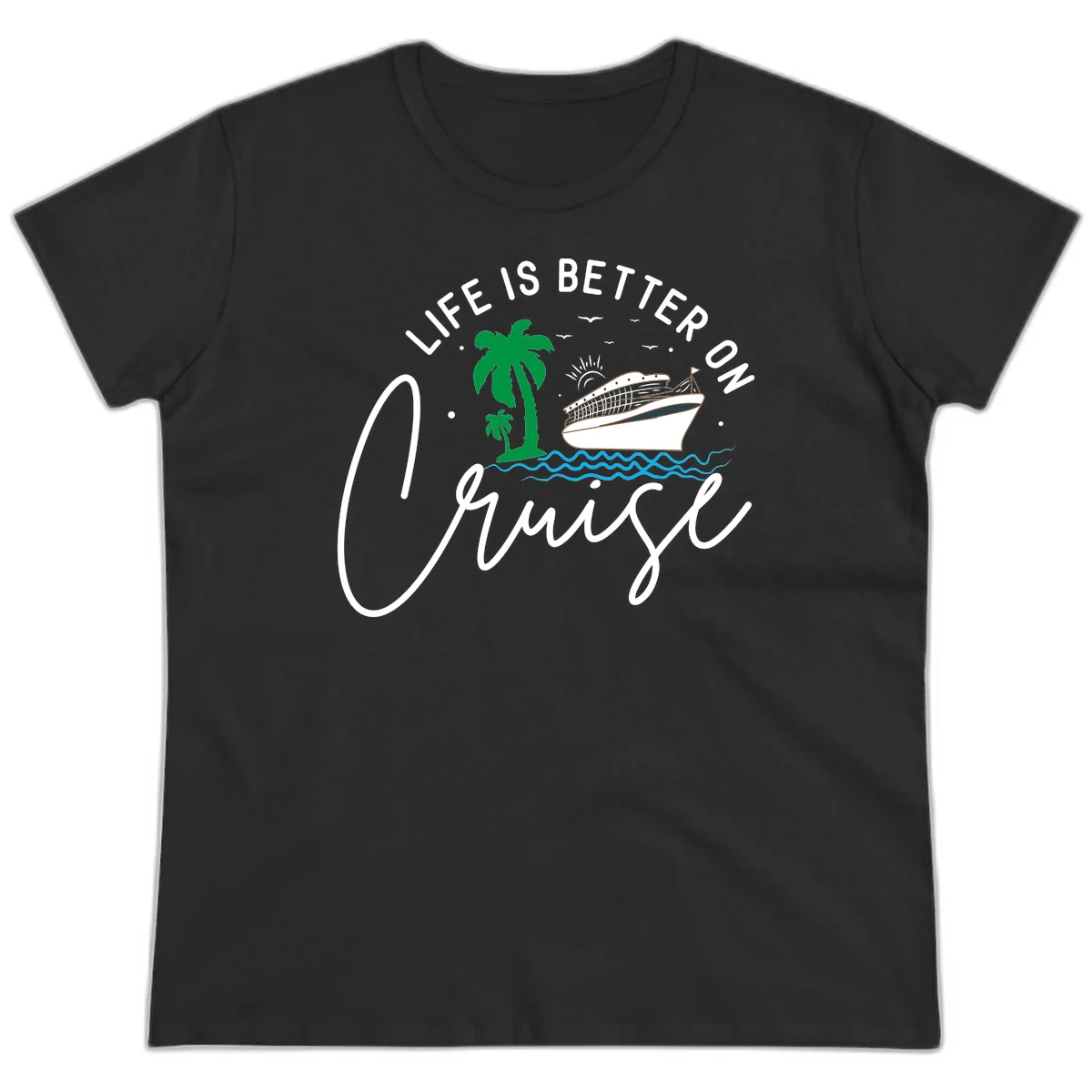 Life Is Better On Chill Ladies Tee in Black