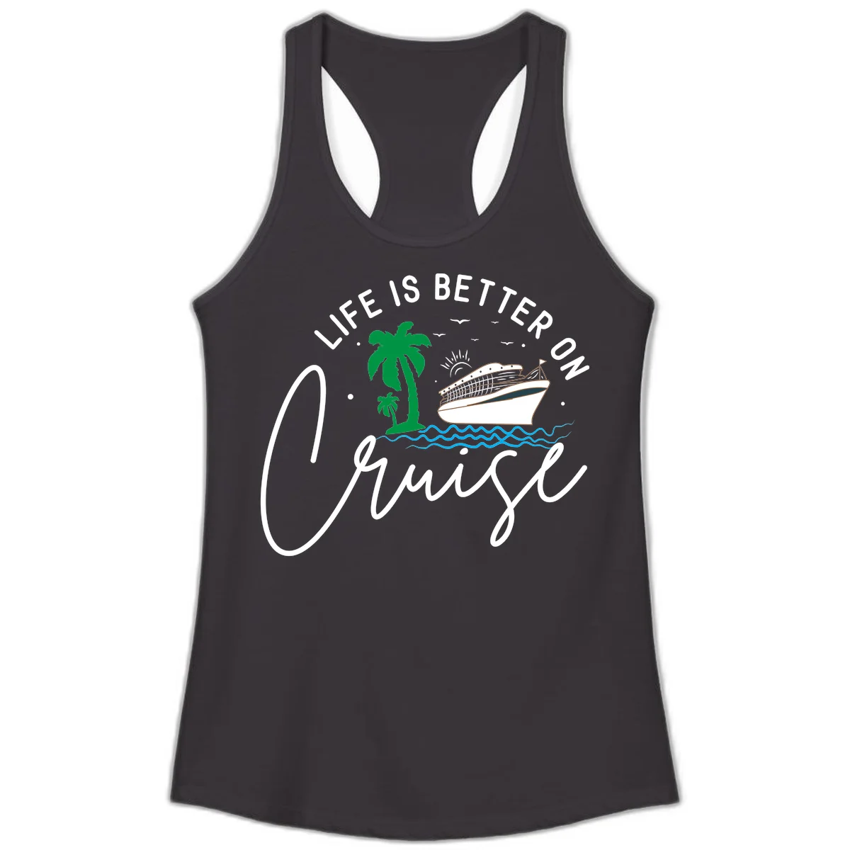 Life Is Better On Chill Ladies Tank in Black