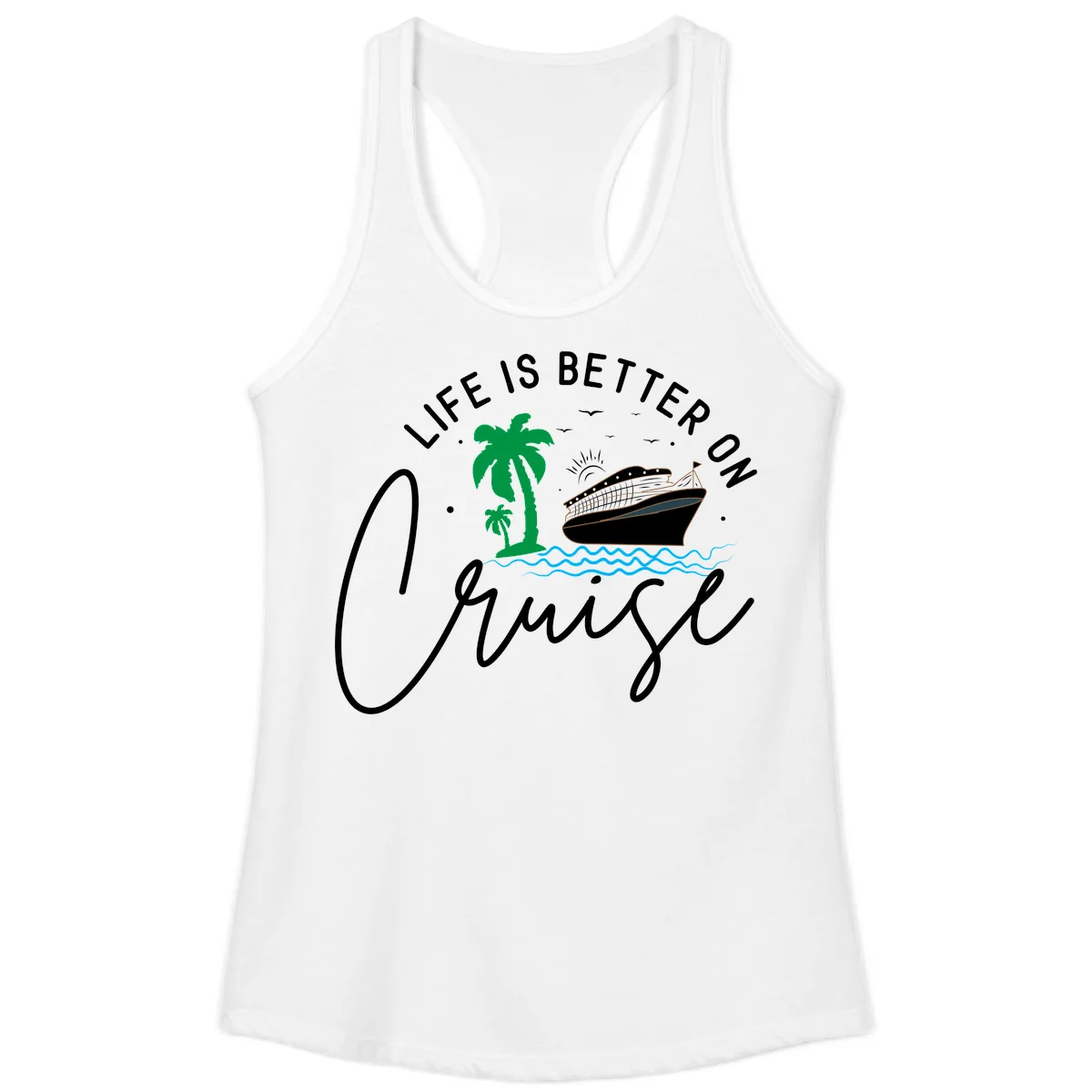 Life Is Better On Chill Ladies Tank in White