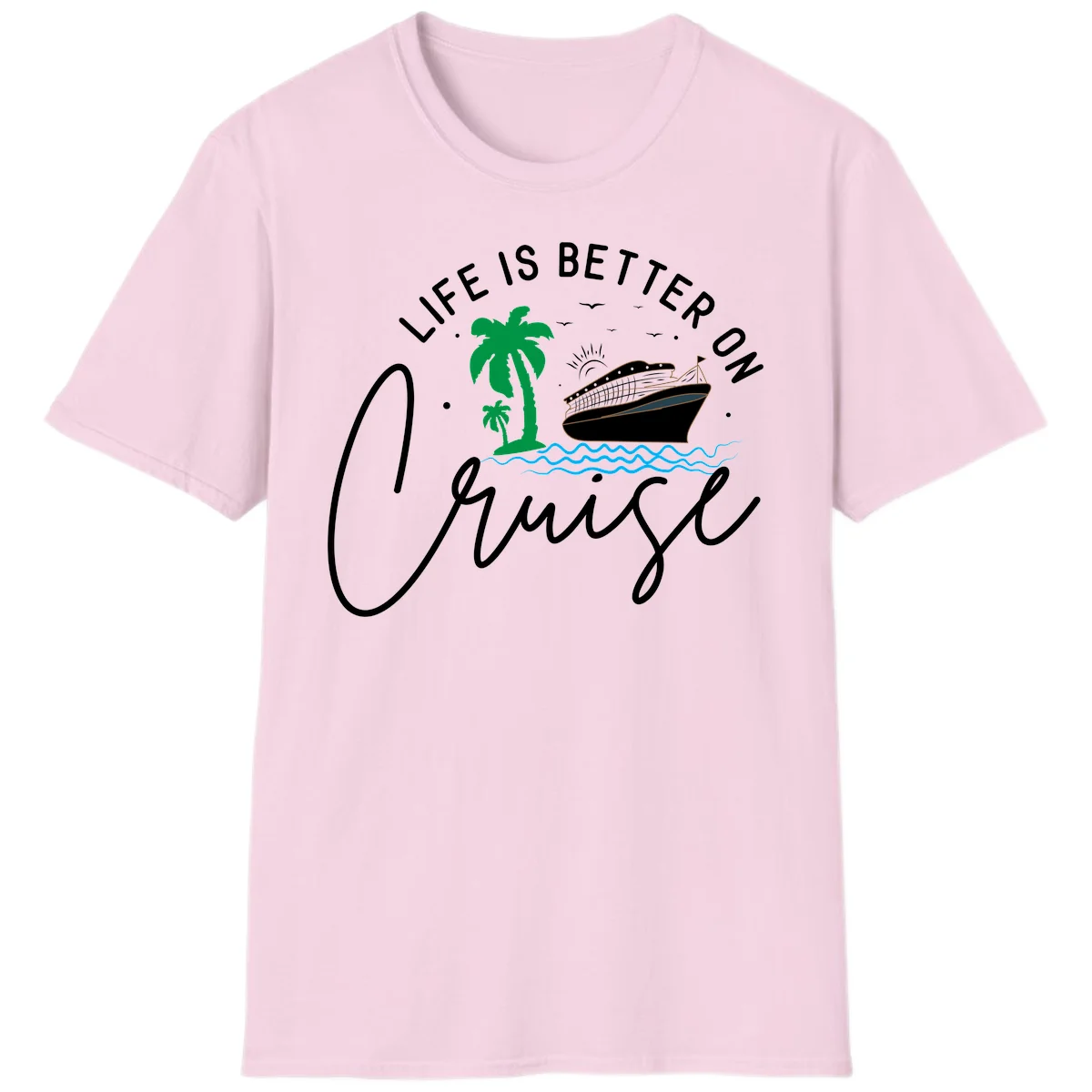 Life Is Better On Chill T-Shirt in Light Pink