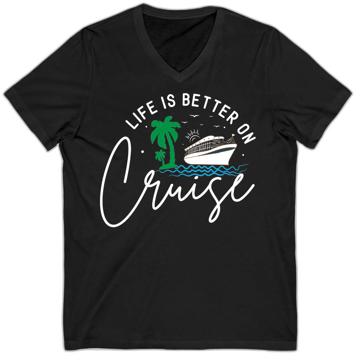 Life Is Better On Chill V-Neck in Black