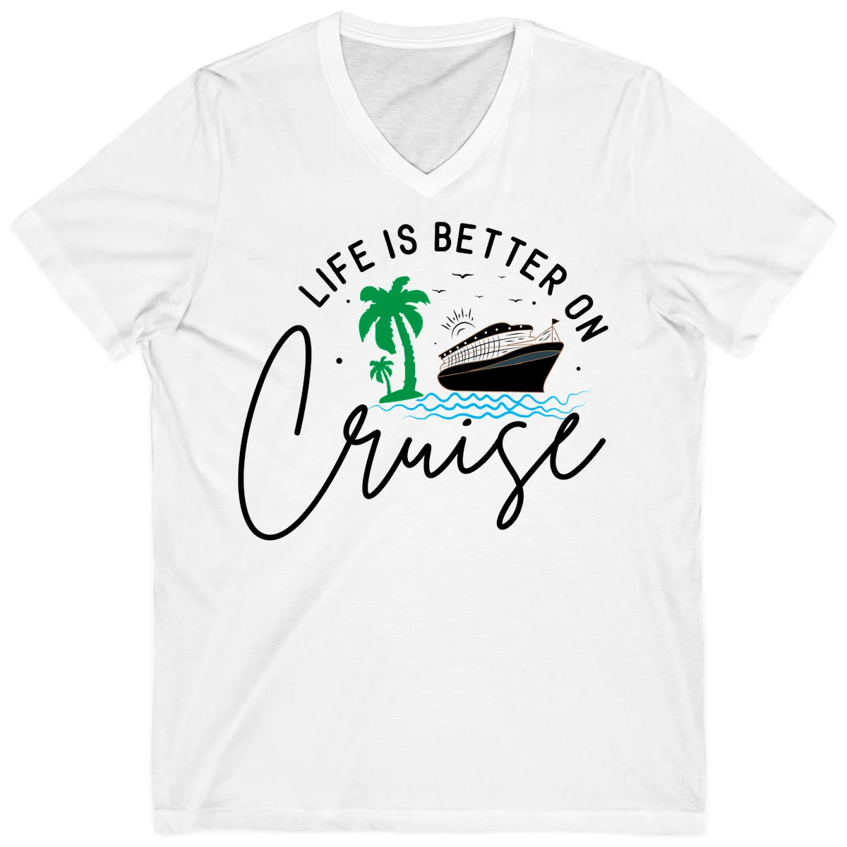 Life Is Better On Chill V-Neck in White