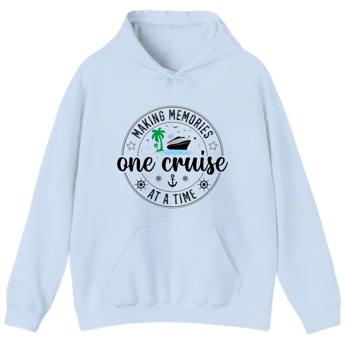 Making Memories One Cruise At A Time Hoodie in Light Blue