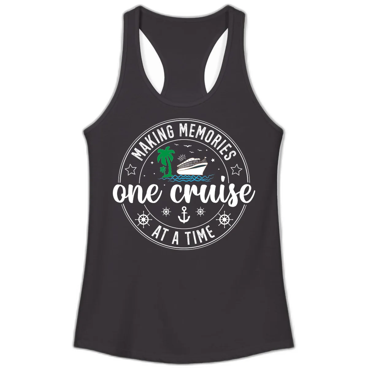 Making Memories One Cruise At A Time Ladies Tank in Black