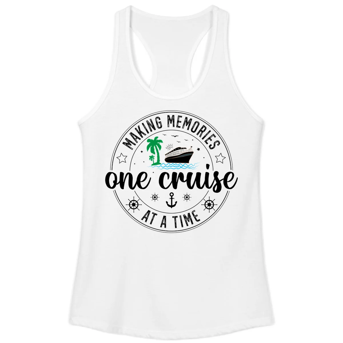 Making Memories One Cruise At A Time Ladies Tank in White