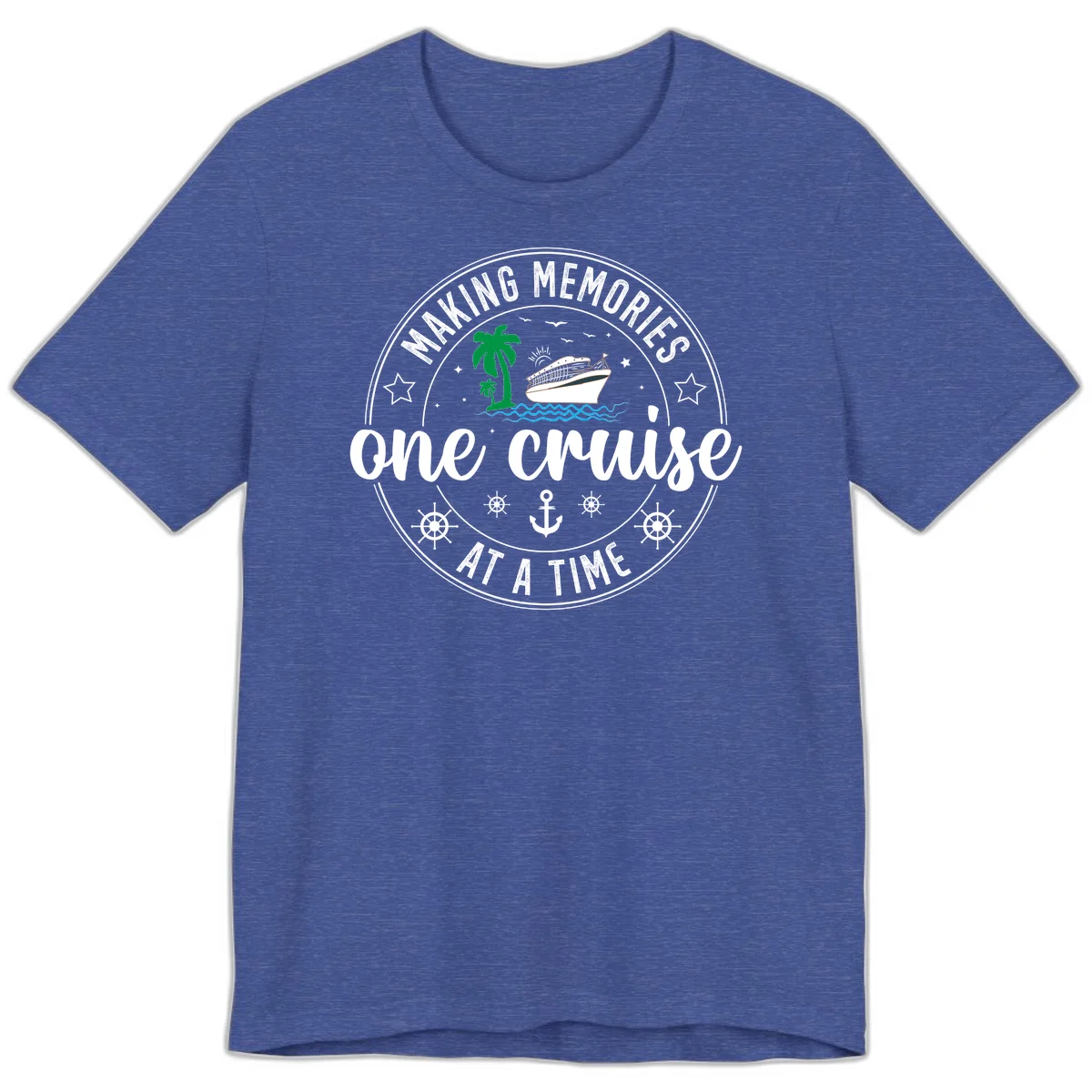 Making Memories One Cruise At A Time Premium T-Shirt in Heather True Royal
