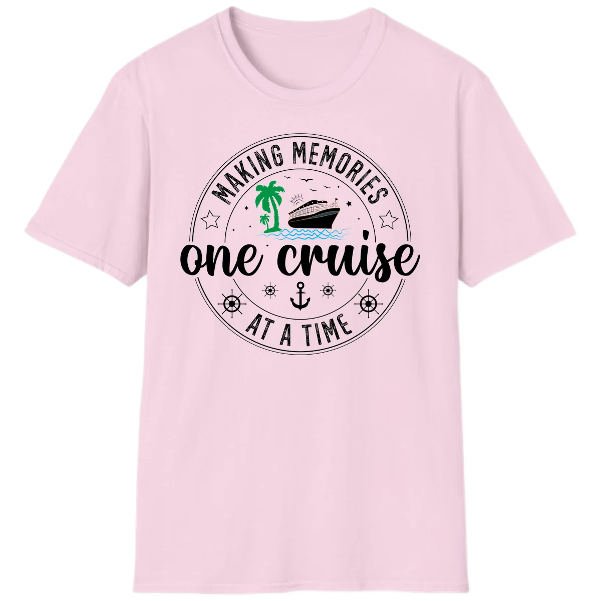Making Memories One Cruise At A Time T-Shirt in Light Pink