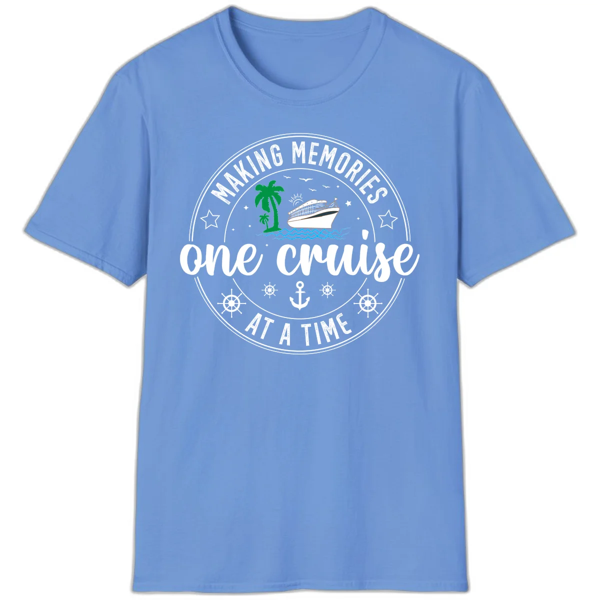 Making Memories One Cruise At A Time T-Shirt in Carolina Blue