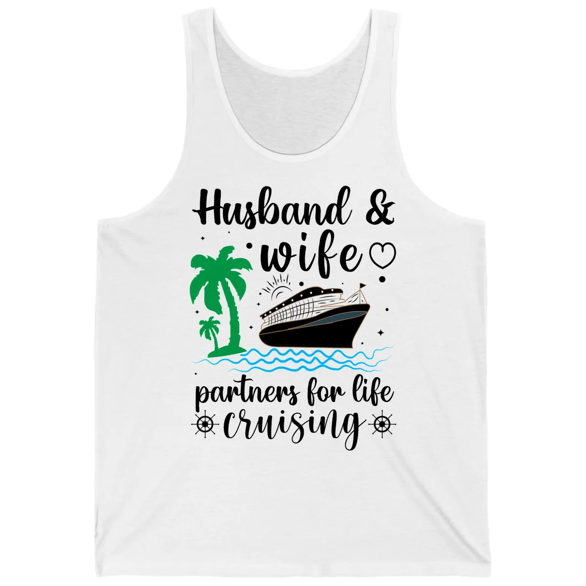 Husband & Wife Partners For Life Cruising Tank in White