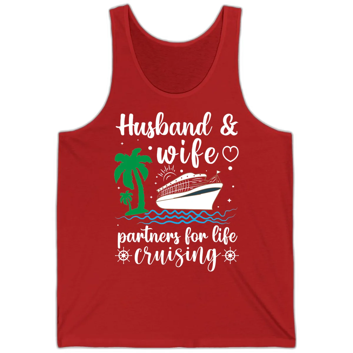 Husband & Wife Partners For Life Cruising Tank in Red