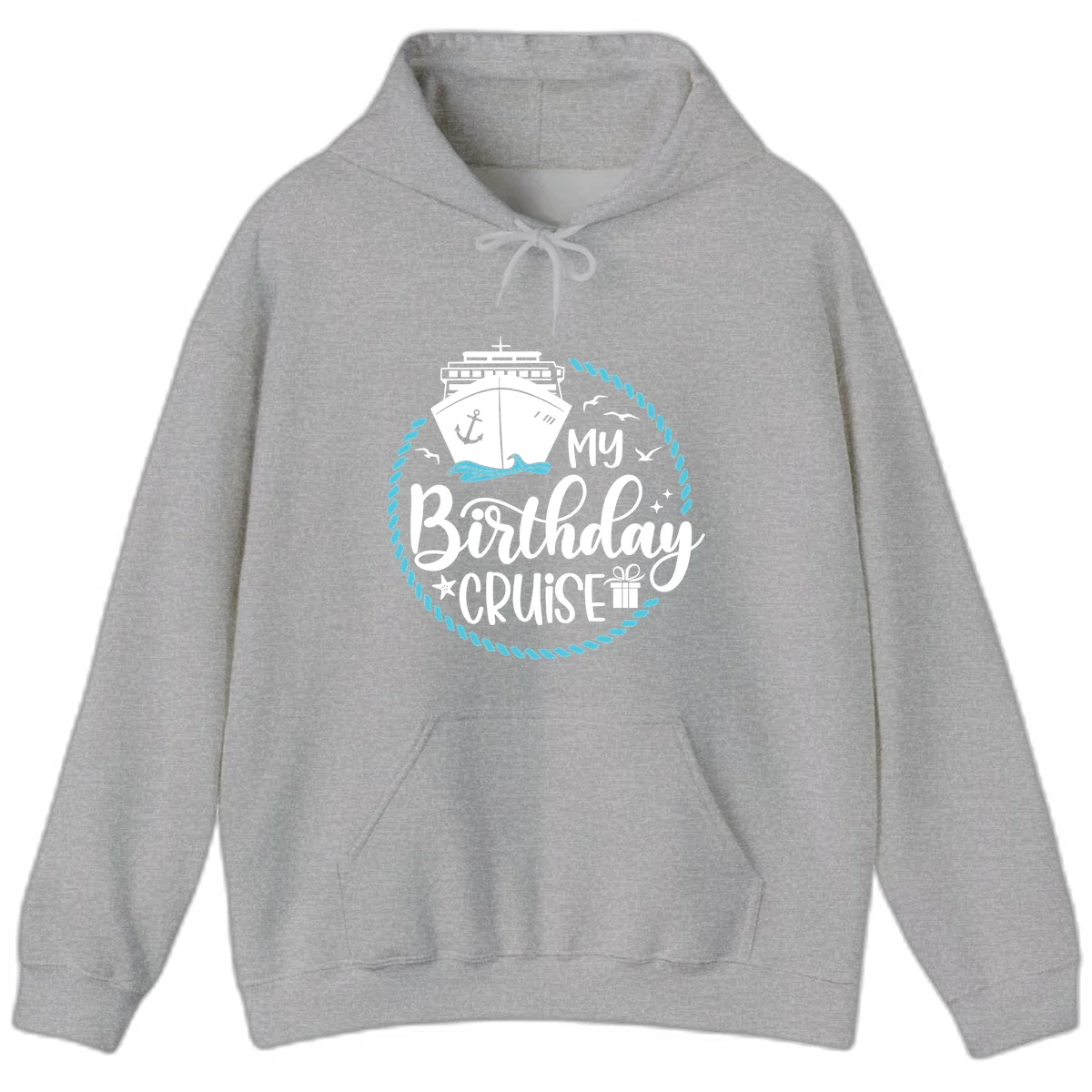 My Birthday Cruise Celebration Hoodie in Sport Grey