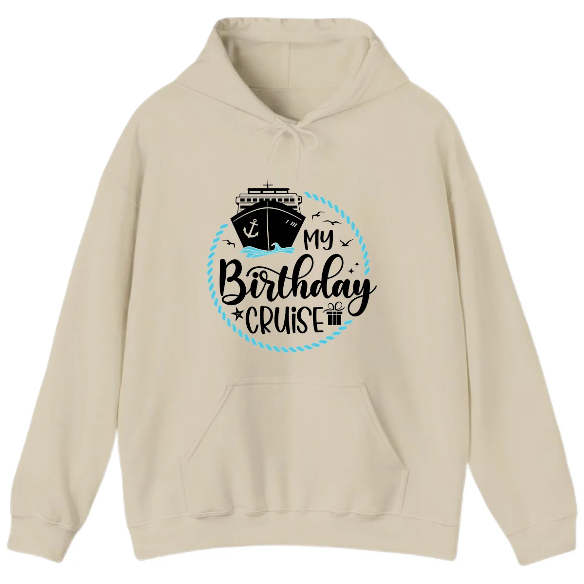My Birthday Cruise Celebration Hoodie in Sand