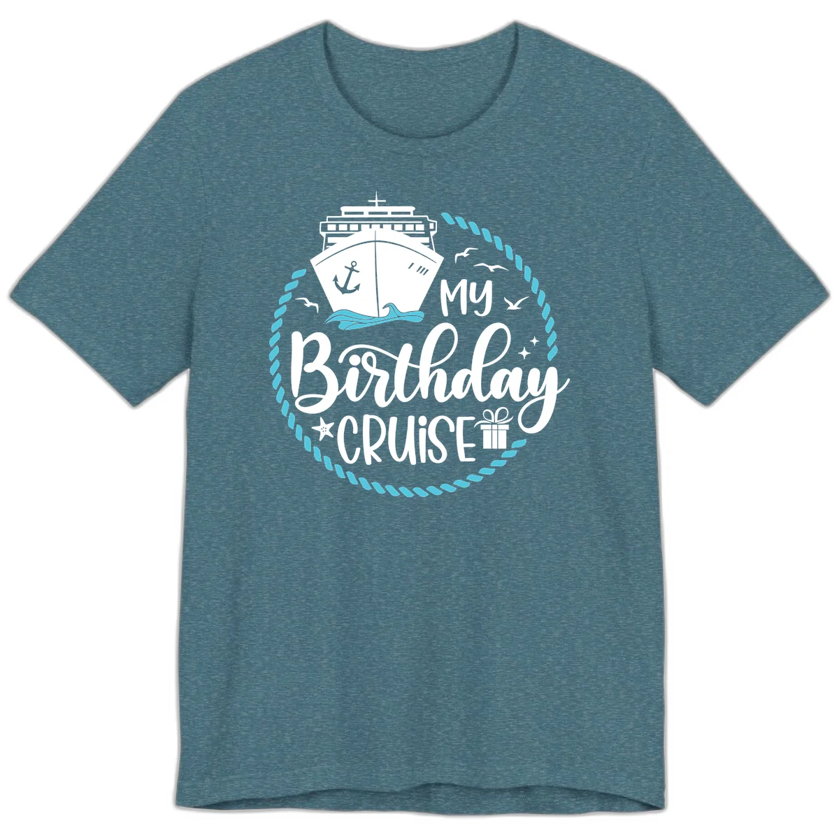 My Birthday Cruise Celebration Premium T-Shirt in Heather Deep Teal