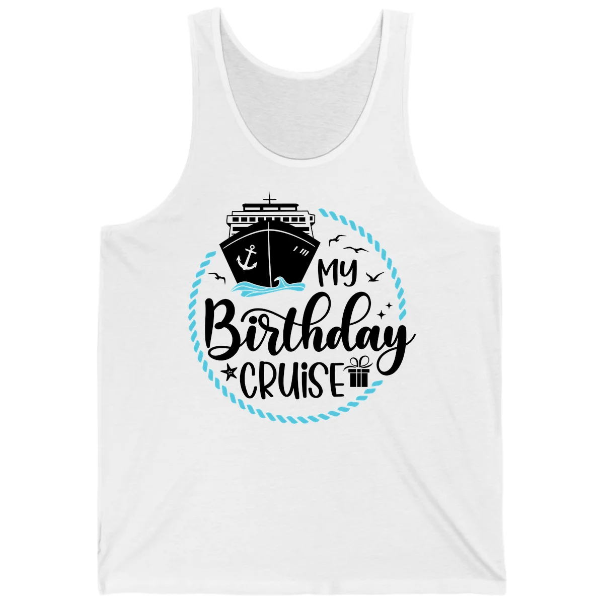 My Birthday Cruise Celebration Tank Top in White