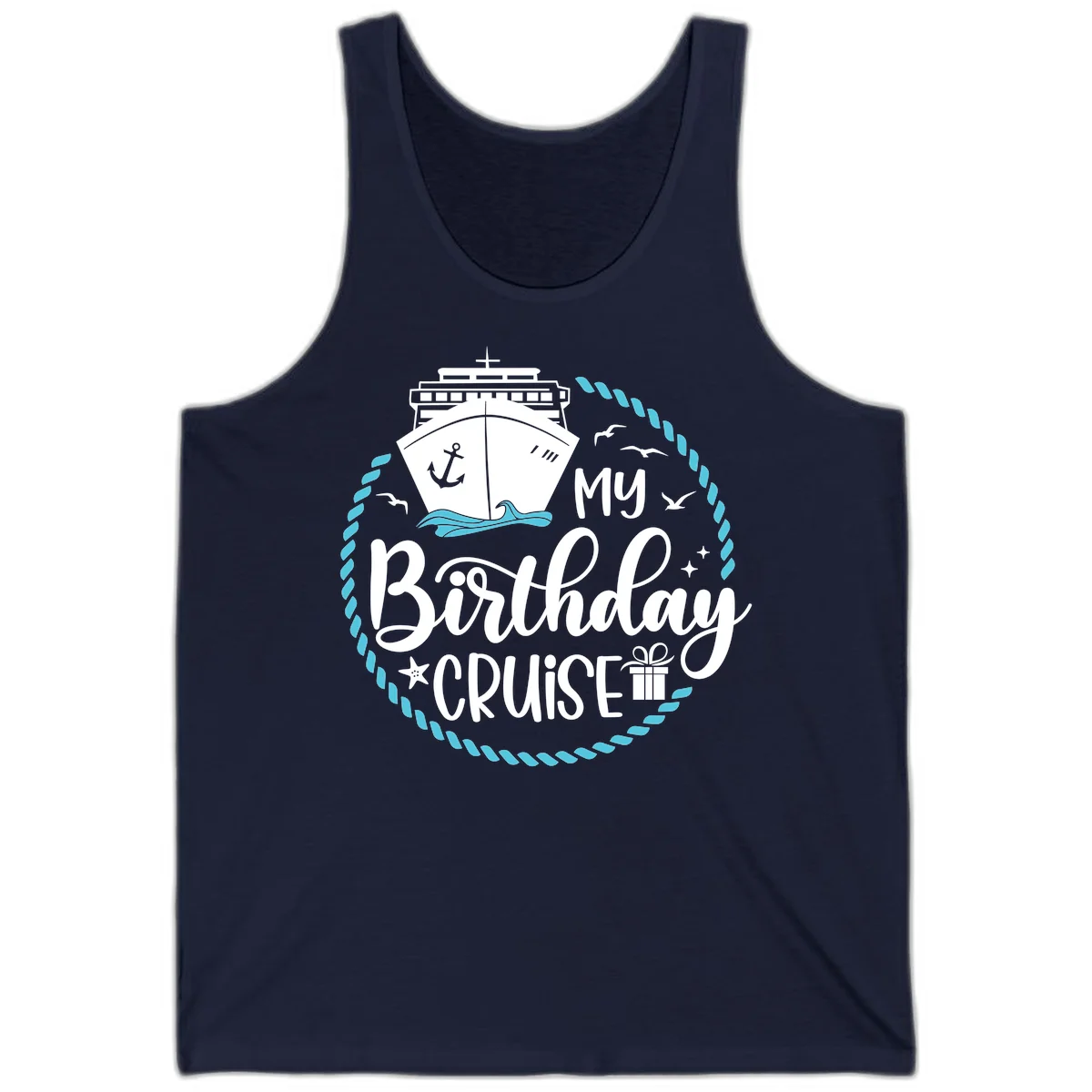 My Birthday Cruise Celebration Tank Top in Navy