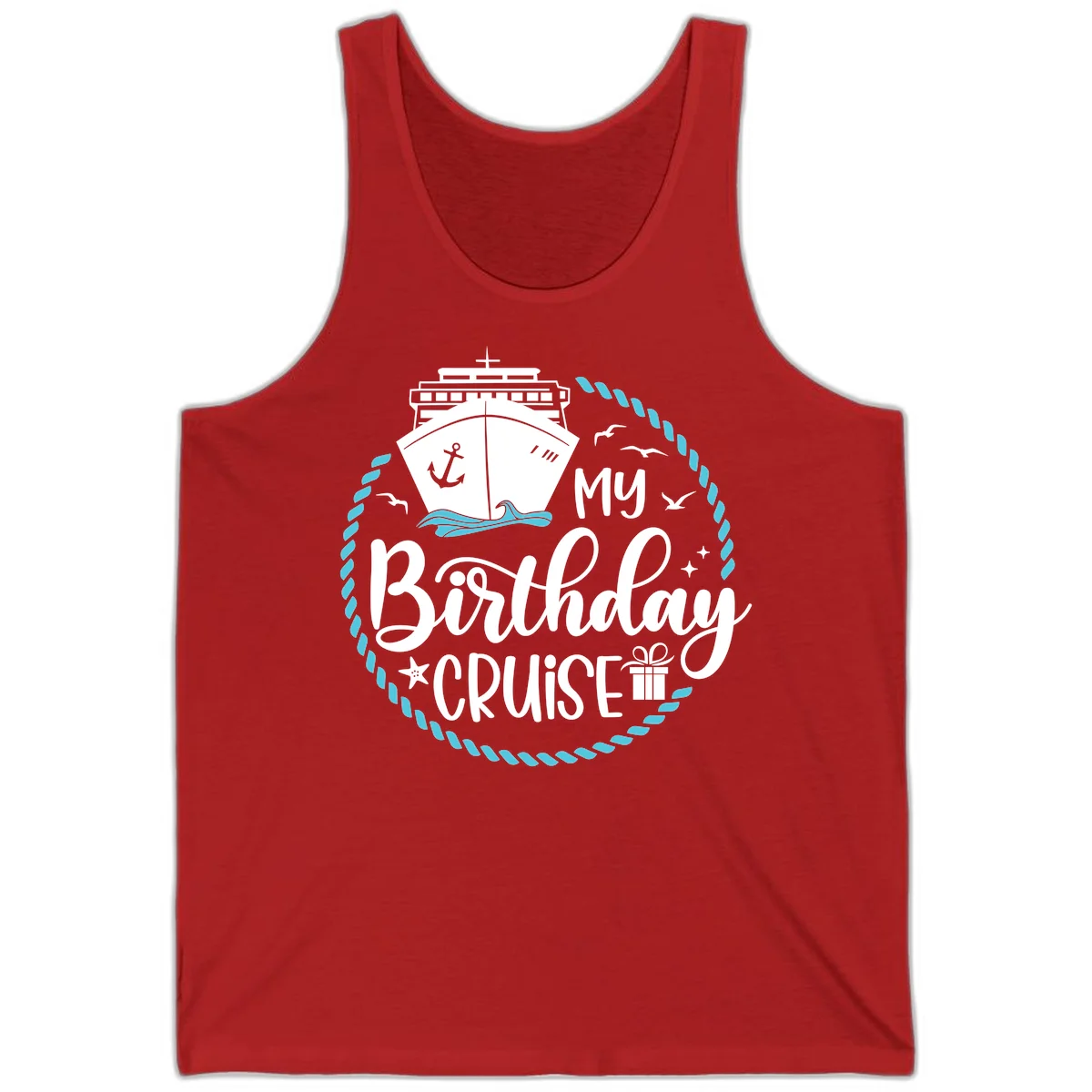 My Birthday Cruise Celebration Tank Top in Red