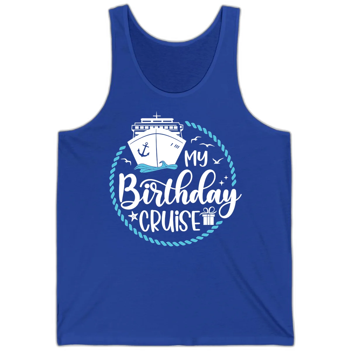 My Birthday Cruise Celebration Tank Top in True Royal