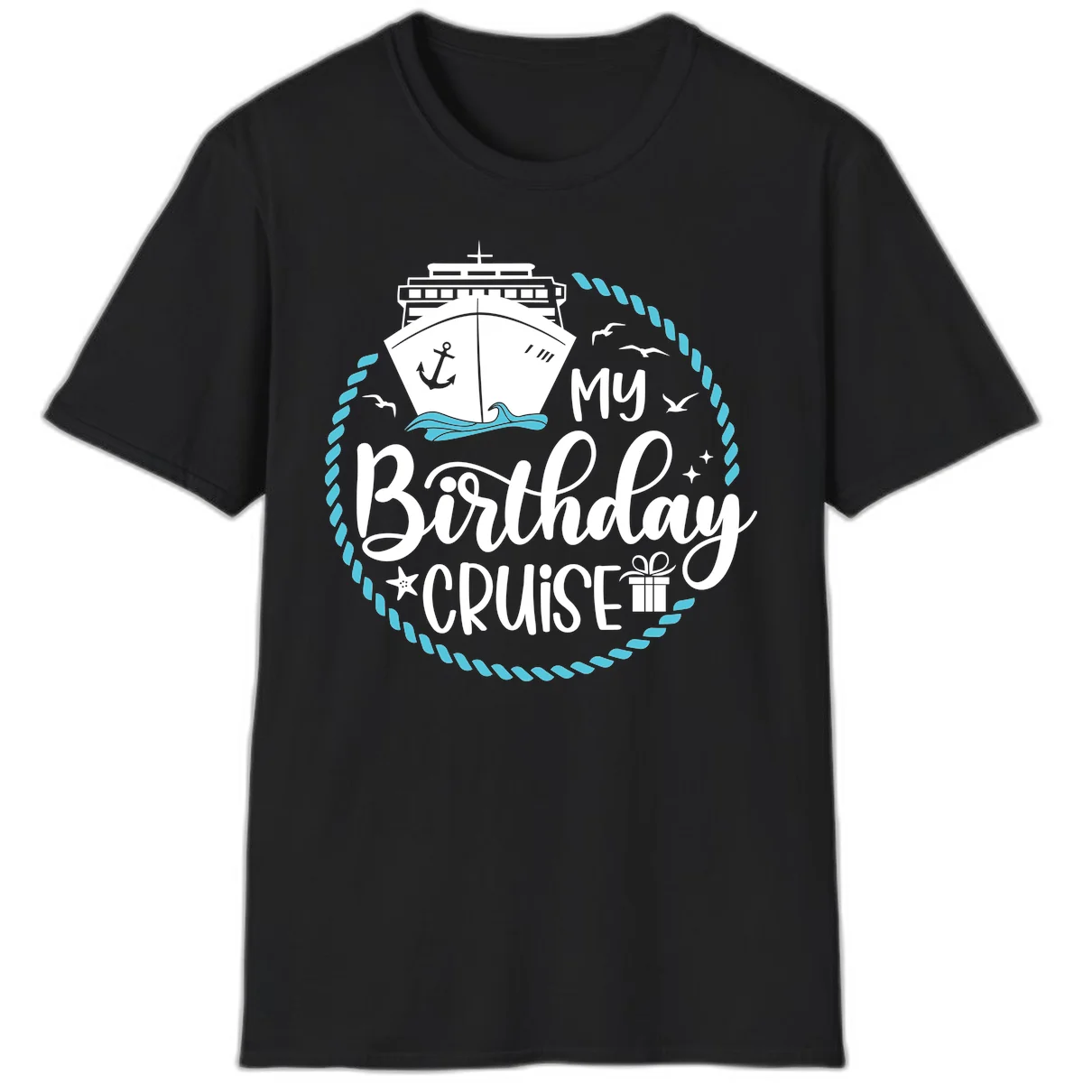 My Birthday Cruise Celebration T-Shirt for Your Voyage in Black