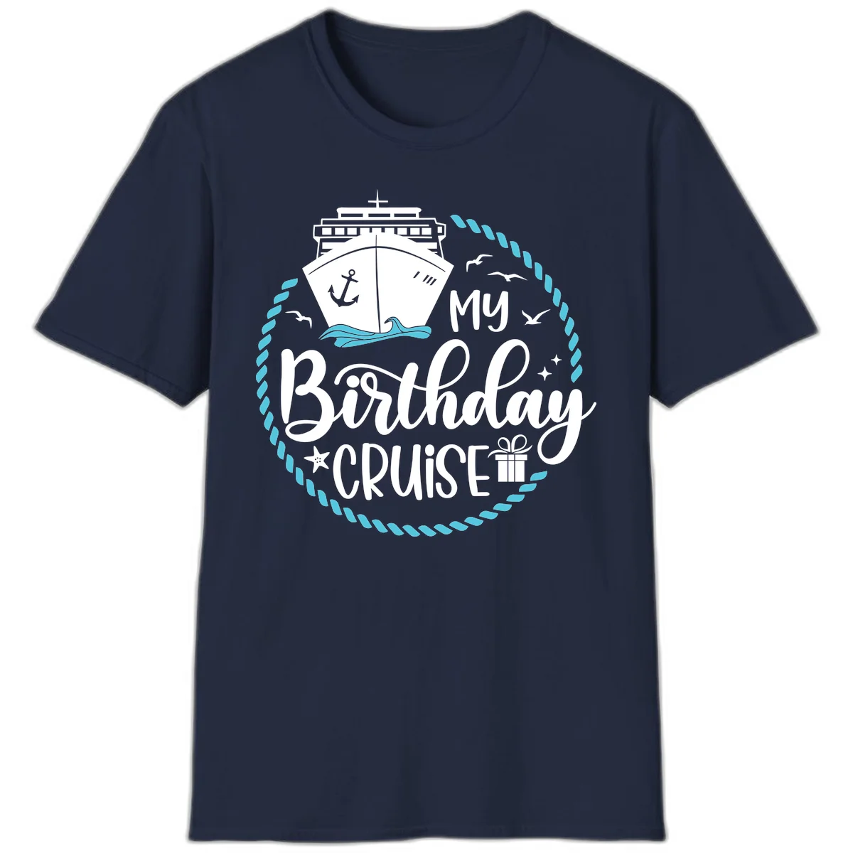 My Birthday Cruise Celebration T-Shirt for Your Voyage in Navy