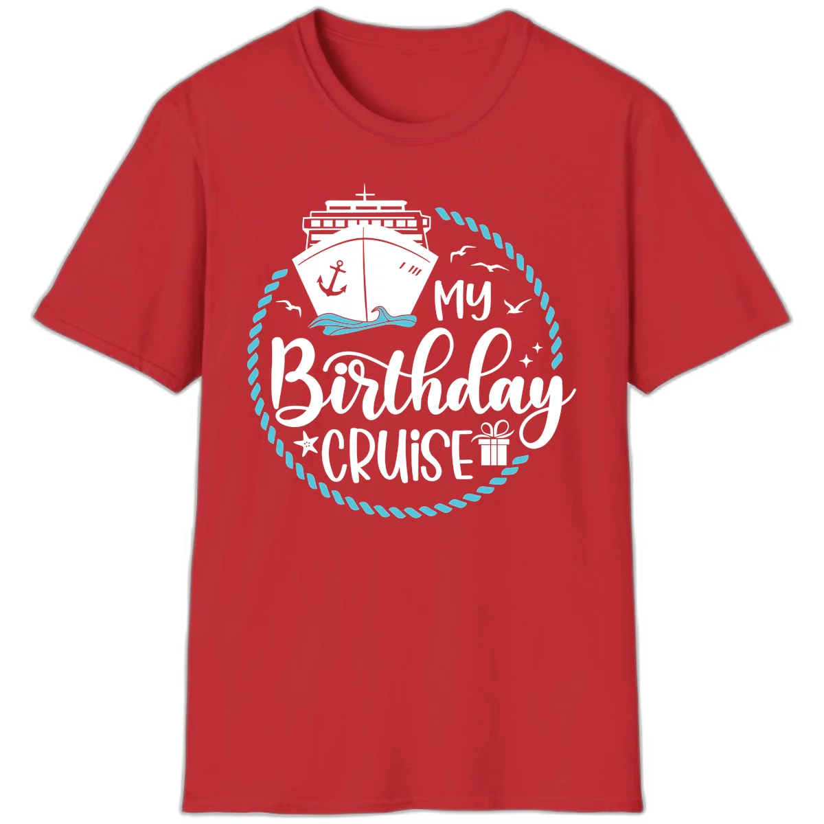 My Birthday Cruise Celebration T-Shirt for Your Voyage in Red