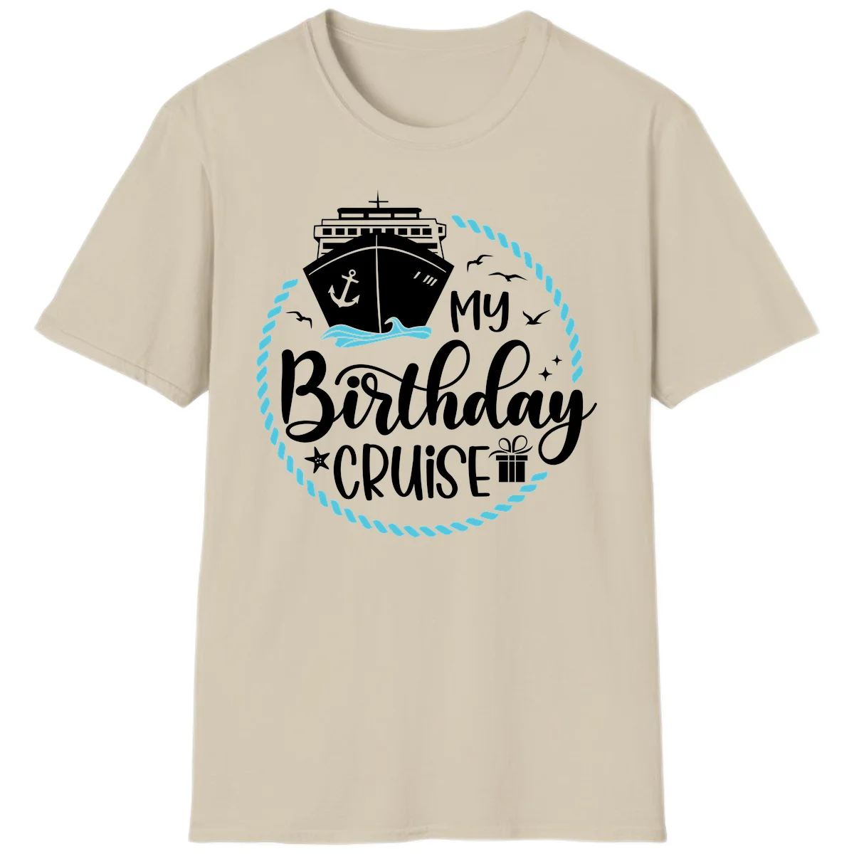My Birthday Cruise Celebration T-Shirt for Your Voyage in Sand